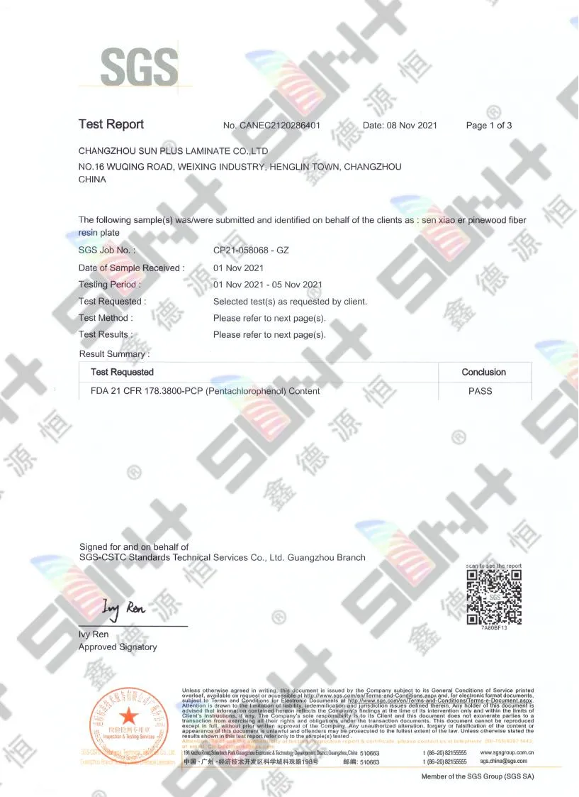 Food Grade Compact FDA Report